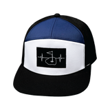 Golf Hat, Flat Bill, Snapback Hat, Black, White, Navy, Mens Hat, Womens Hat, Front Picture