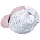 Golf Hat, Low Profile, Ponytail, Snapback Hat, Light Pink, White, Mens Hat, Womens Hat, Ponytail Hole Picture 