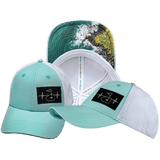 Golf Hat, Low Profile, Ponytail, Snapback Hat, Mint Green, White, Mens Hat, Womens Hat, Main Picture 