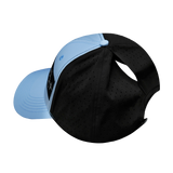 Golf Hat, Low Profile, Ponytail, Snapback Hat, Baby Blue, Black, Mens Hat, Womens Hat, Ponytail Hole Picture 