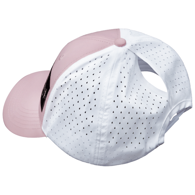 Golf Hat, Low Profile, Ponytail, Snapback Hat, Light Pink, White, Mens Hat, Womens Hat, Ponytail Hole  Picture 