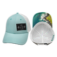 Golf Hat, Low Profile, Ponytail, Snapback Hat, Mint Green, White, Mens Hat, Womens Hat, Main Picture 