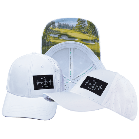 Golf Hat, Low Profile, Ponytail, Snapback Hat, White, Mens Hat, Womens Hat, Main Picture 