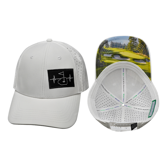 Golf Hat, Low Profile, Ponytail, Snapback Hat, White, Mens Hat, Womens Hat, Main Picture 