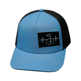 Golf Hat, Trucker Hat, Snapback Hat, Slate Blue, Black, Mens Hat, Womens Hat, Front Picture
