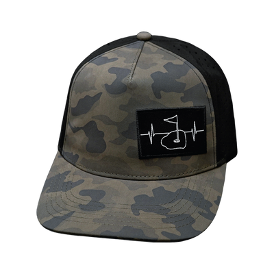 Golf Hat, Trucker Hat, Snapback Hat, Soft Charcoal, Black, Mens Hat, Womens Hat, Front Picture