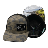 Golf Hat, Trucker Hat, Snapback Hat, Soft Charcoal Camo, Black, Mens Hat, Womens Hat, Main Picture