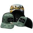 Golf Hat, Trucker Hat, Snapback Hat, Soft Teal Camo, Black, Mens Hat, Womens Hat, Main Picture