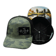 Golf Hat, Trucker Hat, Snapback Hat, Soft Teal Camo, Black, Mens Hat, Womens Hat, Main Picture