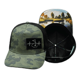 Golf Hat, Trucker Hat, Snapback Hat, Soft Teal Camo, Black, Mens Hat, Womens Hat, Main Picture