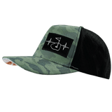 Golf Hat, Trucker Hat, Snapback Hat, Soft Teal Camo, Black, Mens Hat, Womens Hat, Side Picture