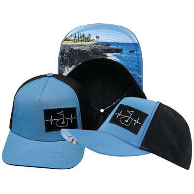 Golf Hat Trucker Hat — Slate Blue / Black, Laser Mesh