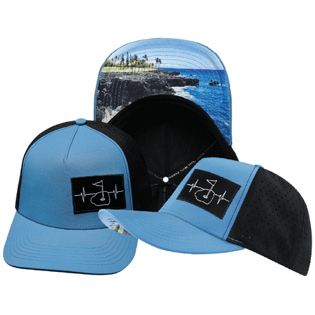 Golf Hat, Trucker Hat, Snapback Hat, Slate Blue, Black, Mens Hat, Womens Hat, Main Picture