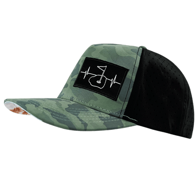 Golf Hat, Trucker Hat, Snapback Hat, Teal Camo, Black, Mens Hat, Womens Hat, Side Picture