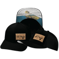 Hawaii Hat - Baseball Hat Fit - Black - Trucker Mesh