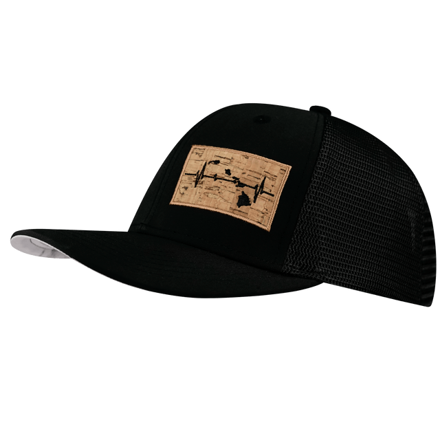 Hawaii Hat, Baseball Hat, Snapback Hat, Black, Mens Hat, Womens Hat, Side Picture