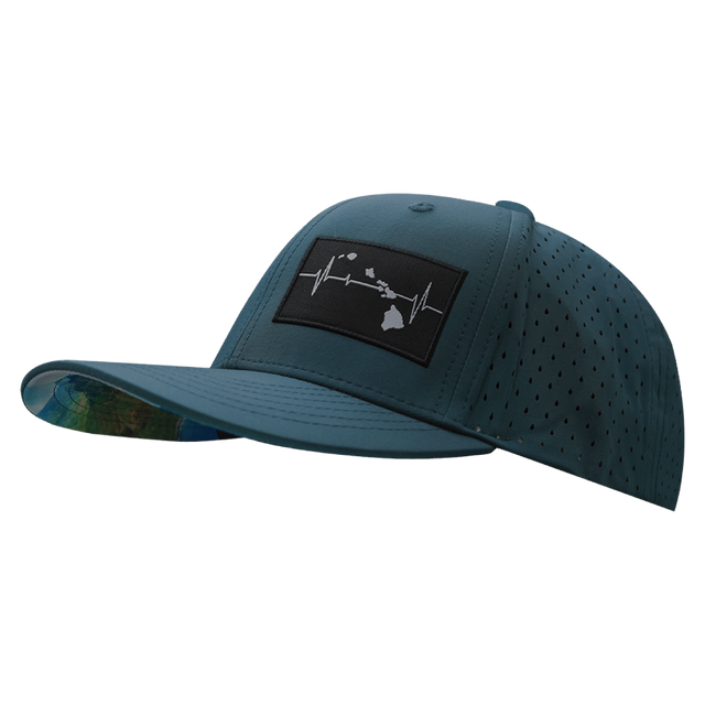 Hawaii Hat, Baseball Hat, Snapback Hat, Blue Charcoal, Mens Hat, Womens Hat, Side Picture