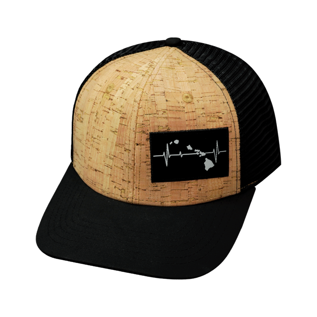 Hawaii Hat, Baseball Hat, Snapback Hat, Cork, Black, Mens Hat, Womens Hat, Front Picture