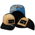 Hawaii Hat - Baseball Hat Fit - Cork - Black - Trucker Mesh