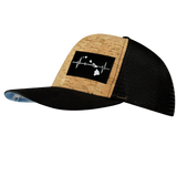 Hawaii Hat, Baseball Hat, Snapback Hat, Cork, Black, Mens Hat, Womens Hat, Side Picture