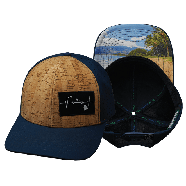 Hawaii Hat, Baseball Hat, Snapback Hat, Cork, Navy, Mens Hat, Womens Hat, Main Picture
