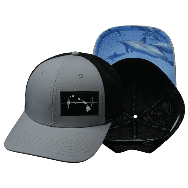 Hawaii Hat, Baseball Hat, Snapback Hat, Ice Blue, Black, Mens Hat, Womens Hat, Main Picture