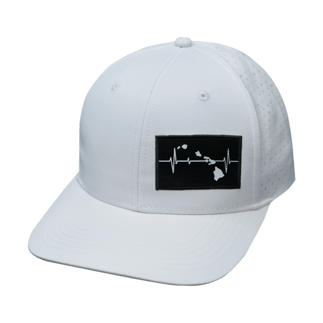 Hawaii Hat, Baseball Hat, Snapback Hat, White, Mens Hat, Womens Hat, Front Picture