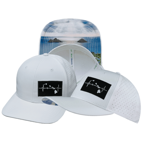 Hawaii Hat, Baseball Hat, Snapback Hat, White, Mens Hat, Womens Hat, Main Picture