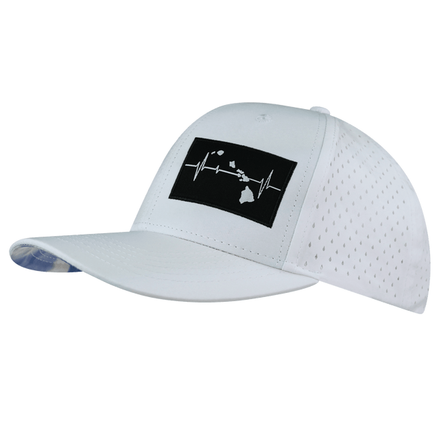 Hawaii Hat, Baseball Hat, Snapback Hat, White, Mens Hat, Womens Hat, Side Picture