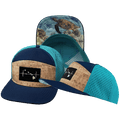 Hawaii Hat - Flat Bill - Cork - Navy / Teal - Laser Mesh
