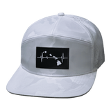 Hawaii Hat, Flat Bill, Snapback Hat, White Camo, Mens Hat, Womens Hat, Front Picture 