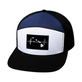 Hawaii Hat, Flat Bill, Snapback Hat, Black, White, Navy, Mens Hat, Womens Hat, Frontt Picture