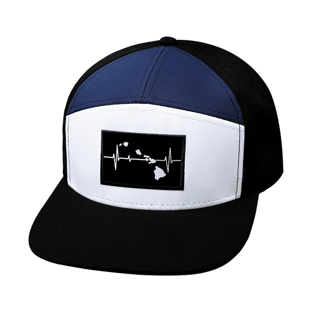 Hawaii Hat, Flat Bill, Snapback Hat, Black, White, Navy, Mens Hat, Womens Hat, Frontt Picture