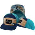 Hawaii Hat, Flat Bill, Snapback Hat, Cork, Navy, Teal, Mens Hat, Womens Hat, Main Picture