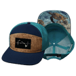 Hawaii Hat, Flat Bill, Snapback Hat, Cork, Navy, Teal, Mens Hat, Womens Hat, Main Picture