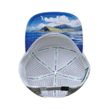 Hawaii Hat, Flat Bill, Snapback Hat, White Camo, Mens Hat, Womens Hat, Underbill Picture 