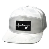 Hawaii Hat, Flat Bill, Snapback Hat, White Camo, Mens Hat, Womens Hat, Front Picture 