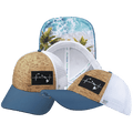 Hawaii Hat - Low Profile - Cork - Sea Blue / White - Trucker Mesh