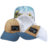Hawaii Hat, Low Profile, Snapback Hat, Cork, Sea Blue, White, Mens Hat, Womens Hat, Main Picture 