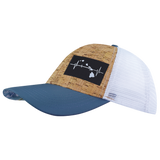 Hawaii Hat, Low Profile, Snapback Hat, Cork, Sea Blue, White, Mens Hat, Womens Hat, Side Picture 