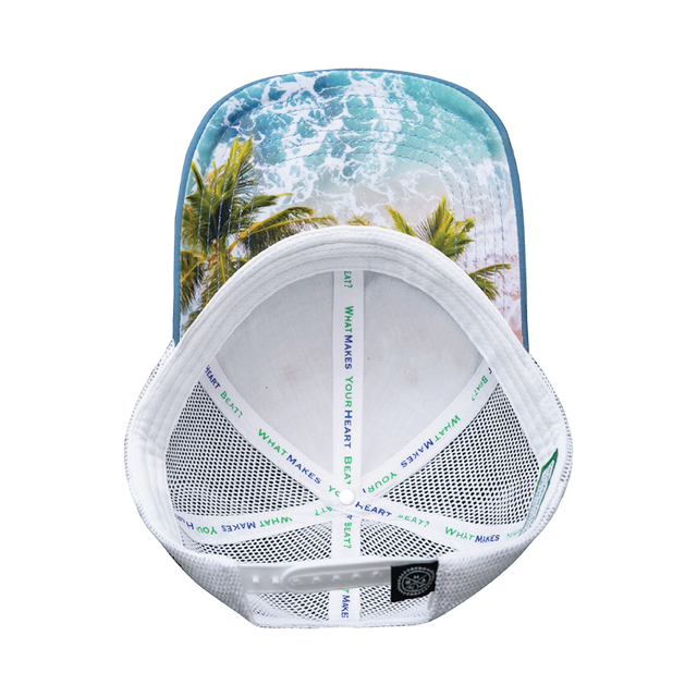 Hawaii Hat, Low Profile, Snapback Hat, Cork, Sea Blue, White, Mens Hat, Womens Hat, Underbill Picture 