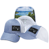 Hawaii Hat, Low Profile, Ponytail, Snapback Hat, Light Blue, White, Mens Hat, Womens Hat, Main Picture 