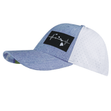 Hawaii Hat, Low Profile, Ponytail, Snapback Hat, Light Blue, White, Mens Hat, Womens Hat, Side Picture 
