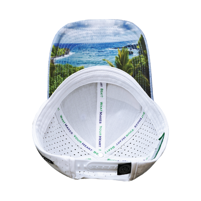 Hawaii Hat, Low Profile, Ponytail, Snapback Hat, Light Blue, White, Mens Hat, Womens Hat, Underbill Picture 