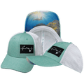 Hawaii Hat - Low Profile - Ponytail - Teal / White - Laser Mesh