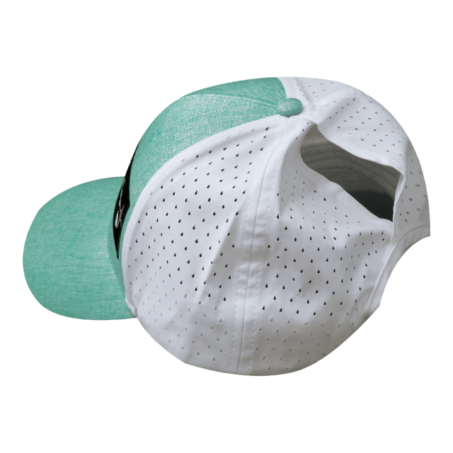 Hawaii Hat, Low Profile, Ponytail, Snapback Hat, Teal, White, Mens Hat, Womens Hat, Ponytail Hole Picture 