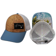 Hawaii Hat, Low Profile, Snapback Hat, Cork, Sea Blue, White, Mens Hat, Womens Hat, Main Picture 