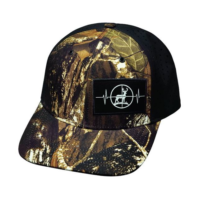 Hunting Hat, Baseball Hat, Snapback Hat, Natural Tree Camo, Black, Mens Hat, Womens Hat, Front Picture 