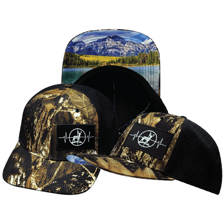 Hunting Hat, Baseball Hat, Snapback Hat, Natural Tree Camo, Black, Mens Hat, Womens Hat, Main Picture 
