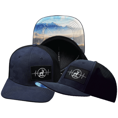Hunting Hat, Baseball Hat, Snapback Hat, Soft Blue Camo, Black, Mens Hat, Womens Hat, Main Picture 